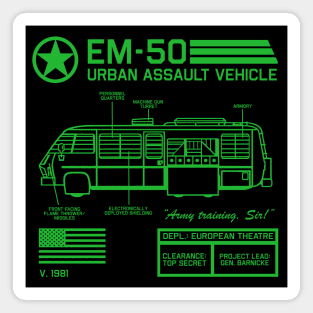 EM-50 Urban Assault Vehicle Specs Magnet